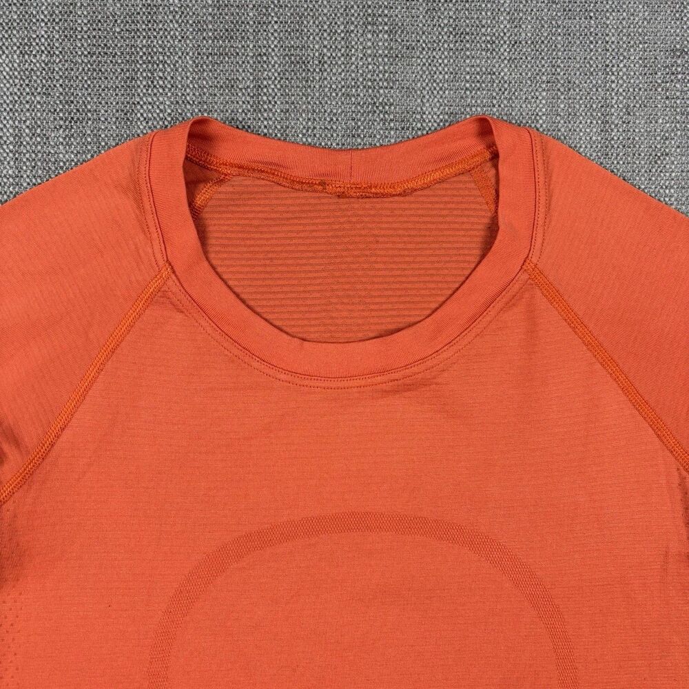 Lululemon Long Sleeve Swiftly Womens orange Top With Thumb Holes Size 4 Gym Yoga - Picture 3 of 12